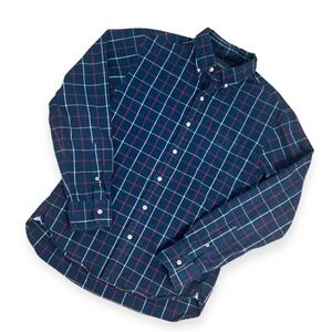 Bonobos Mens Shirt Medium Slim Fit Button Down Plaid Check Blue Red White